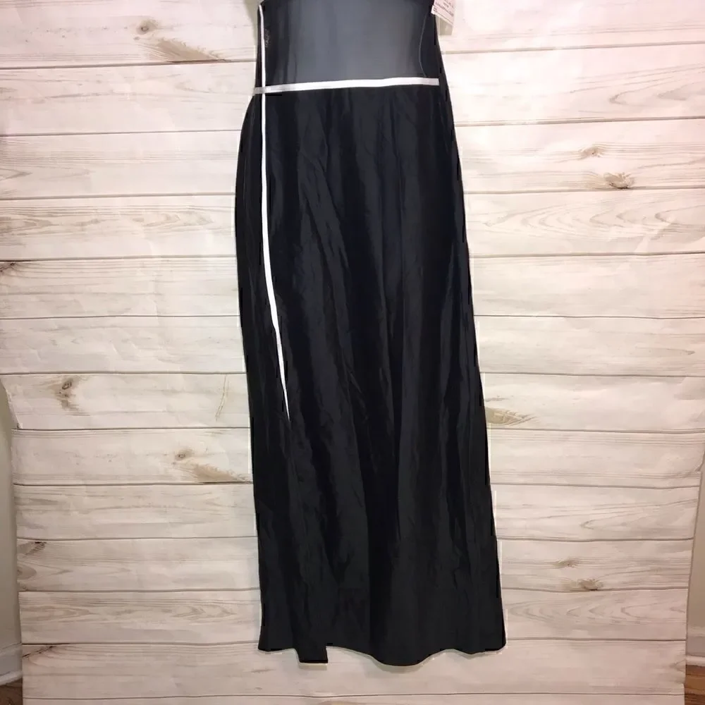NEW! Gottex Black & White Strapless Maxi Coverup Dress-Medium